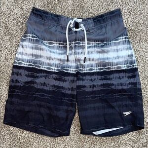 ❤️Speedo Men's Gradient Black and White Board Shorts